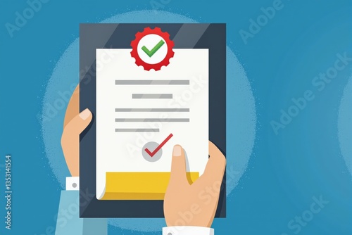 Digital Certificate of Achievement Held by a Person with Light Skin and Short Hair, Showcasing Successful Completion of a Course or Program