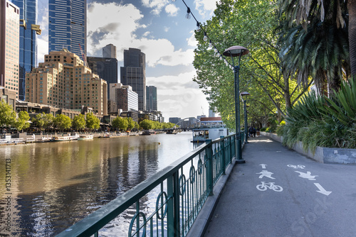 The Yarra River Walk, a popular trail in Melbourne, Victoria, is an easy, 1.2-mile loop that offers scenic views of the river and city skyline