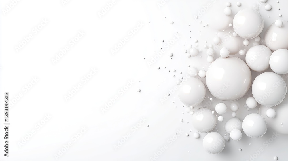 Abstract white spheres cluster on a plain background Abstract white spheres cluster on a plain background