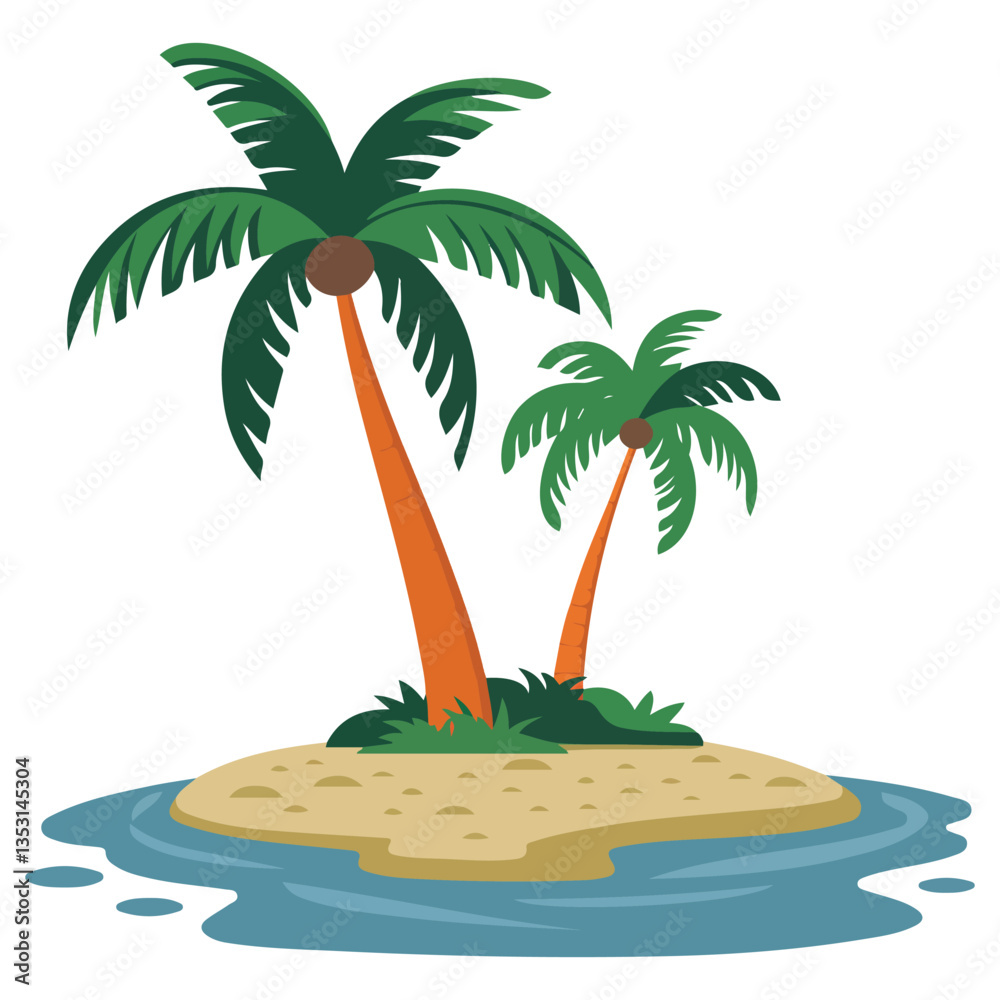 Obraz premium Beach scene with palm and waves��