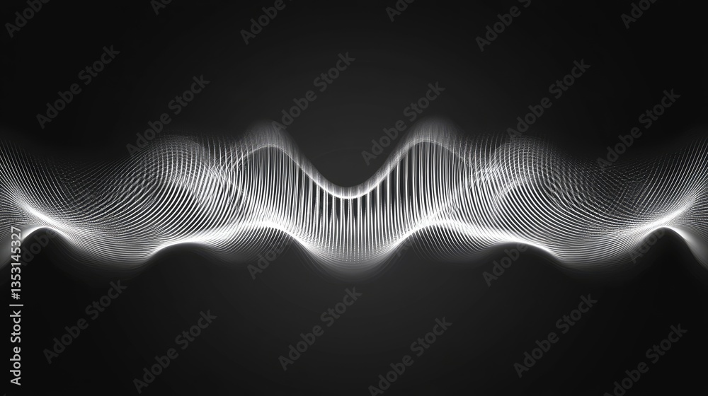 A visualization of a powerful bass wave creating shockwave ripples through the air.
