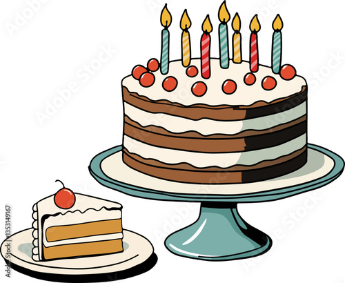 birthday cake with candles