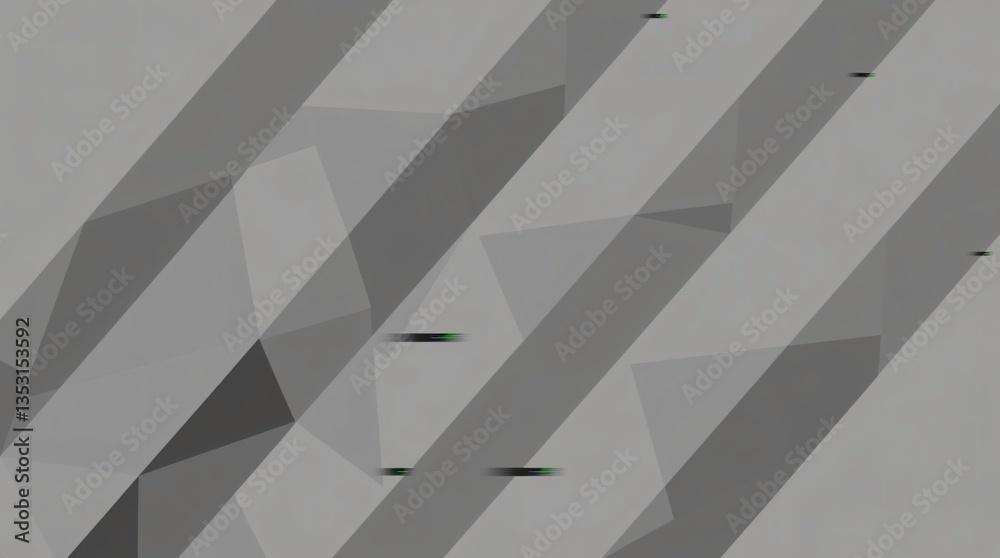 Obraz premium Glitch Art Geometric Pattern with Overlapping Polygons in Grayscale