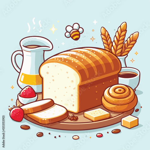 food, bread, breakfast, bakery, healthy, fresh, wheat, loaf, grain, white, isolated, brown, slice, homemade, flour, crust, background, nutrition, meal, delicious, eat, snack, bake, closeup, toast, ill