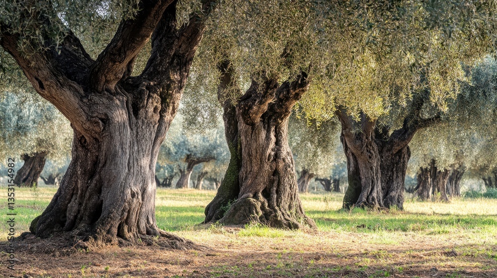 Ancient Olive Grove Timeless Beauty in the Mediterranean Sunlight. Ancient Olive Grove Timeless Beauty in the Mediterranean Sunlight.