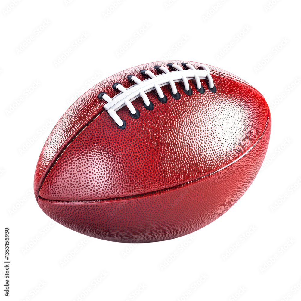 Realistic American Football with a Textured Red Leather Surface. Isolated on a Transparent Background Realistic American Football with a Textured Red Leather Surface. Isolated on a Transparent Background