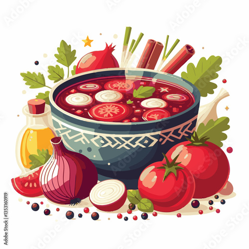 soup, food, borscht, bowl, ukrainian, dish, lunch, dinner, vegetable, beet, cream, cuisine, borsch, beetroot, red, meat, traditional, healthy, meal, homemade, hot, gourmet, plate, garlic, tasty, cooki