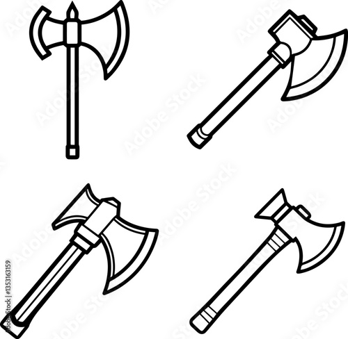 axe outline vector illustration