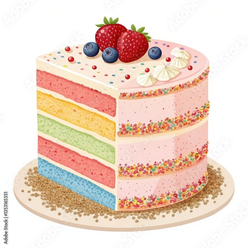 birthday cake isolated on white background photo