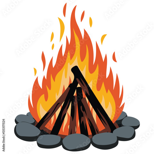 Campfire isolated on white background��