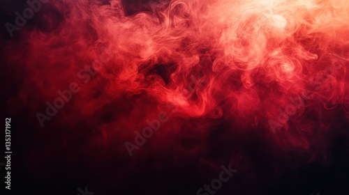 Abstract Red Smoke Overlay - Isolated red fog and smoke texture.