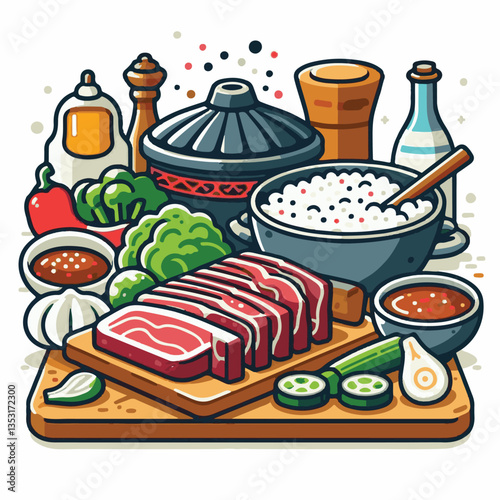 cuisine, meal, dish, meat, bulgogi, delicious, dinner, restaurant, beef, cooking, lunch, traditional, food, healthy, gourmet, asian, background, menu, spicy, plate, bbq, korean, korean food, barbecue,