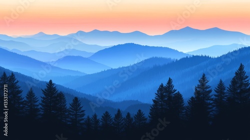 Stunning Mountain Range at Sunrise/Sunset