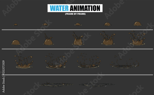 animation sprite sheet of water splash, liquid splashes, dripping water, ripples animation, fountain water fall animation, liquid water explosion, sprite sheet of water, splash effect