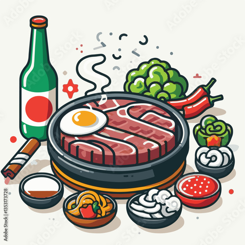 cuisine, meal, dish, meat, bulgogi, delicious, dinner, restaurant, beef, cooking, lunch, traditional, food, healthy, gourmet, asian, background, menu, spicy, plate, bbq, korean, korean food, barbecue,