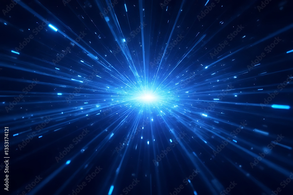 Dynamic light beams radiating from a central point abstract digital space futuristic concept Dynamic light beams radiating from a central point abstract digital space futuristic concept