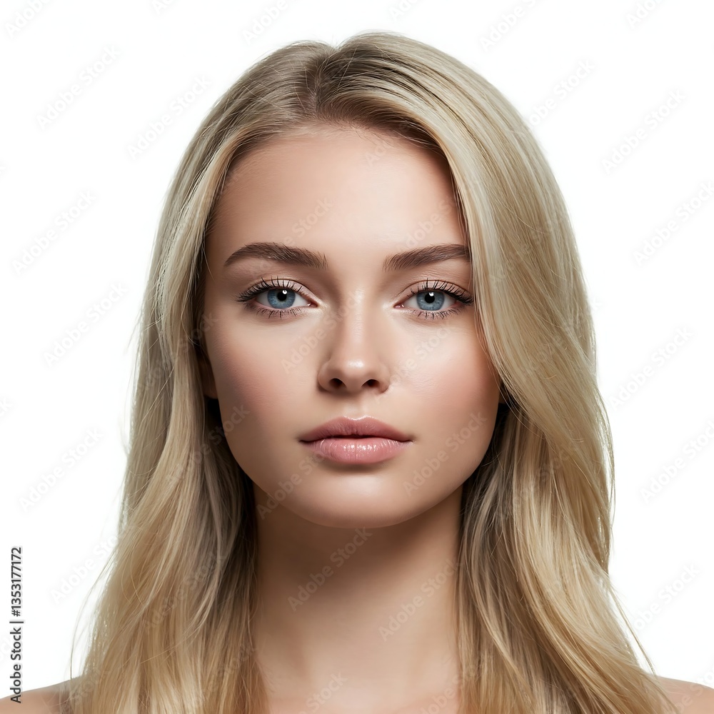 Fototapeta premium Stunning Blonde Woman with Perfect Skin and Hair