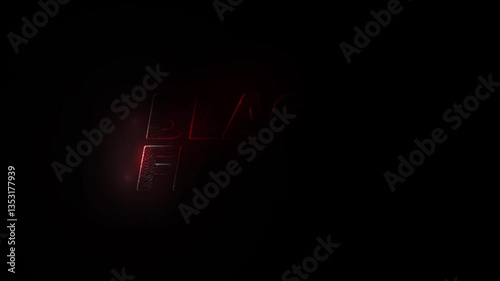 Black Friday Neon Lights: Vibrant Colors Reflecting on Bold Metallic Text