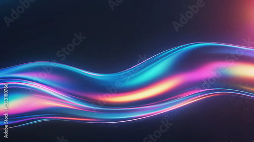 Flowing Luminescence: A mesmerizing, abstract artwork showcases fluid, vibrant waves of color that dance across the surface