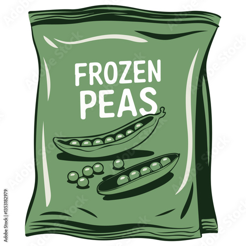 Peas in a pack isolated on white��