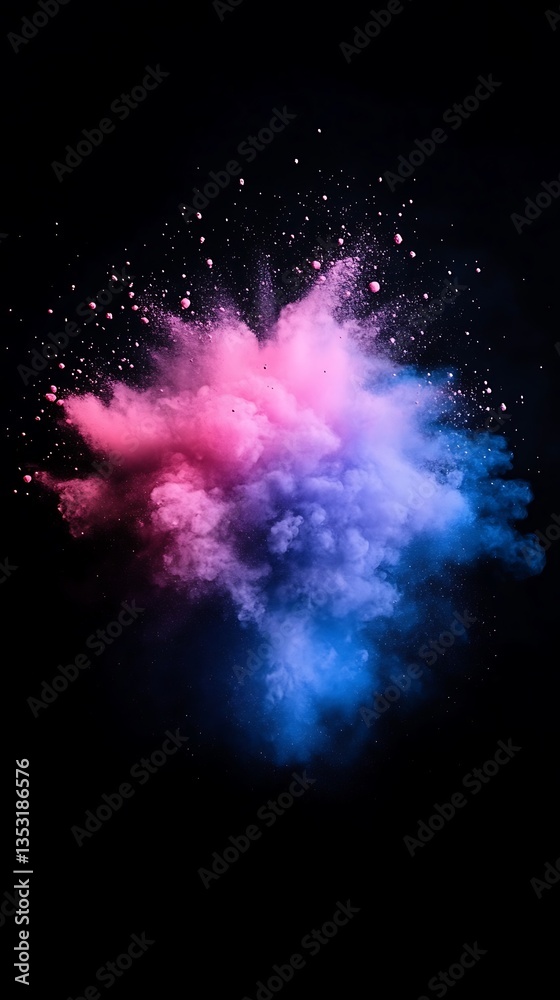 Naklejka premium An explosion of vibrant colorful powder against a dark background