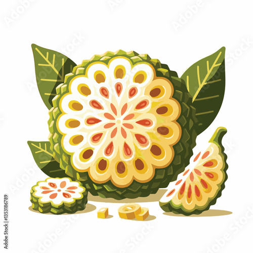 breadfruit, food, background, fresh, nature, tropical, plant, leaf, healthy, fruit, organic, natural, green, exotic, garden, sweet, delicious, vegetarian, agriculture, white, foliage, summer, illustra