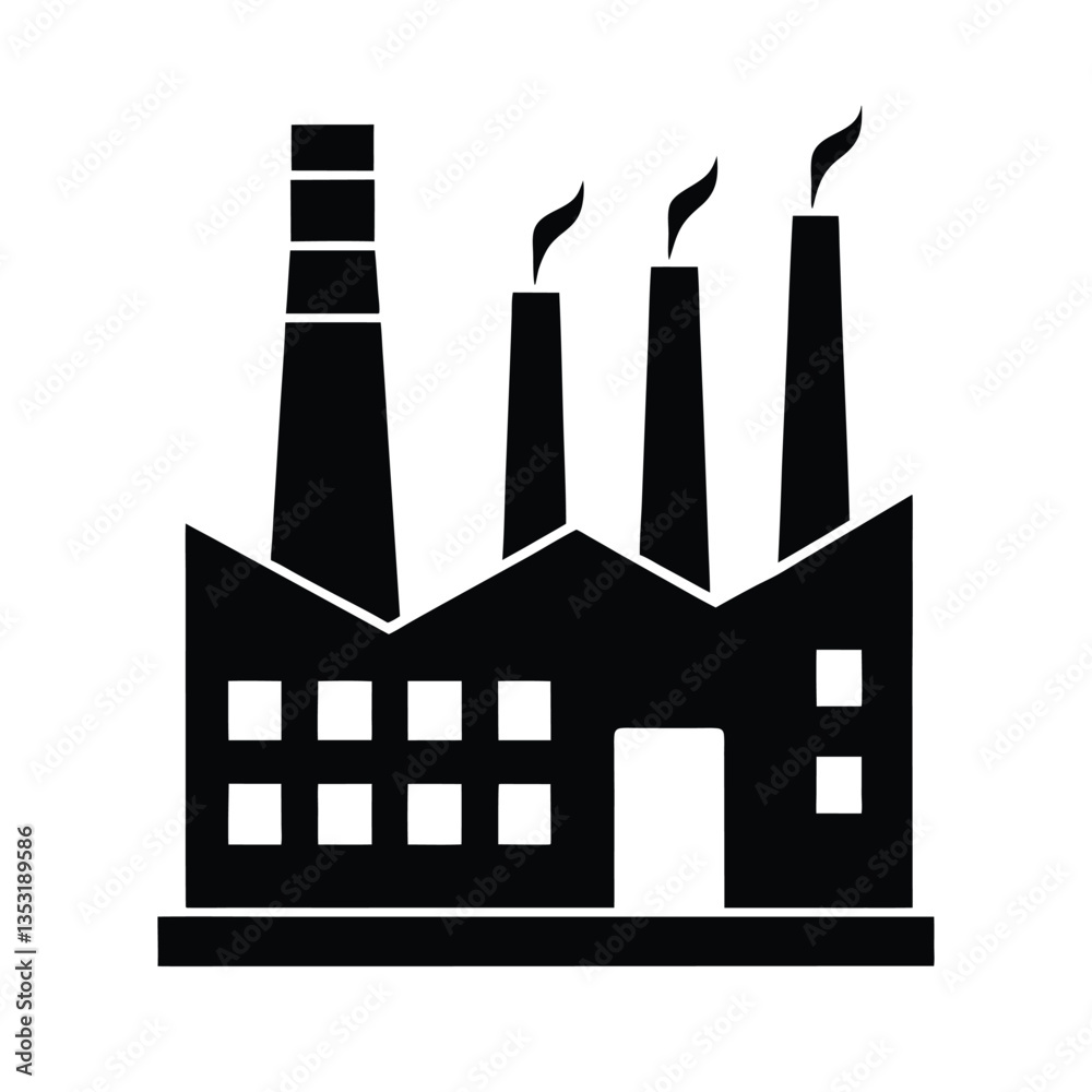 Obraz premium vector illustration of a factory