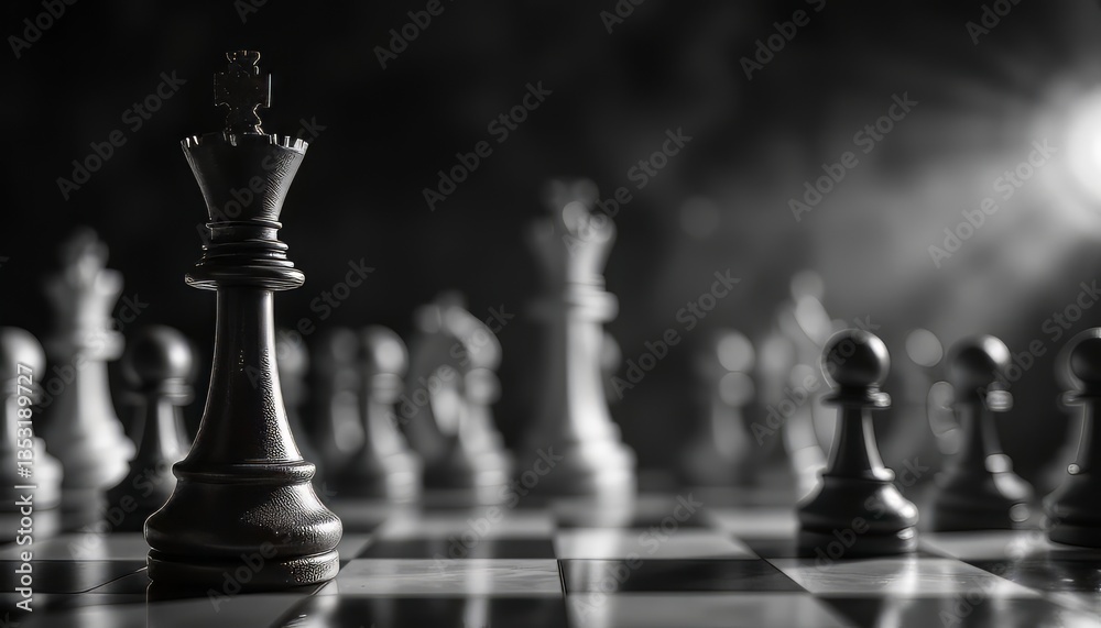 Strategic Chess Game in Monochrome Strategic Chess Game in Monochrome