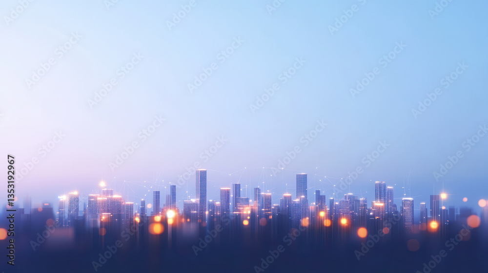 Blurred Cityscape at Dusk