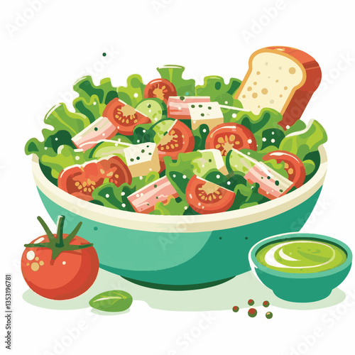 healthy, lunch, food, cheese, meal, lettuce, fresh, salad, green, gourmet, bread, parmesan, delicious, sauce, vegetable, dinner, caesar, bowl, chicken, appetizer, cuisine, dish, crouton, grilled, plat
