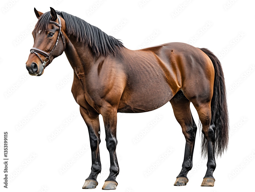 Obraz premium Brown Horse Profile Studio.