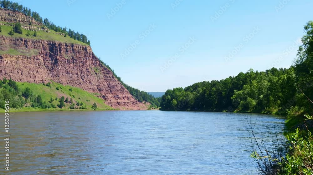 Stunning river valley with majestic cliffs and lush forests presents breathtaking wilderness Untouched beauty of landscape embodies peaceful adventure and natural harmony Scenic nature concept Stunning river valley with majestic cliffs and lush forests presents breathtaking wilderness Untouched beauty of landscape embodies peaceful adventure and natural harmony Scenic nature concept