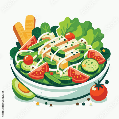 healthy, lunch, food, cheese, meal, lettuce, fresh, salad, green, gourmet, bread, parmesan, delicious, sauce, vegetable, dinner, caesar, bowl, chicken, appetizer, cuisine, dish, crouton, grilled, plat