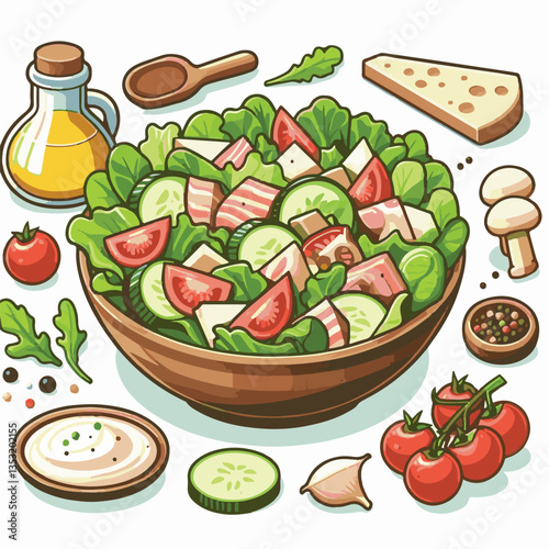 healthy, lunch, food, cheese, meal, lettuce, fresh, salad, green, gourmet, bread, parmesan, delicious, sauce, vegetable, dinner, caesar, bowl, chicken, appetizer, cuisine, dish, crouton, grilled, plat
