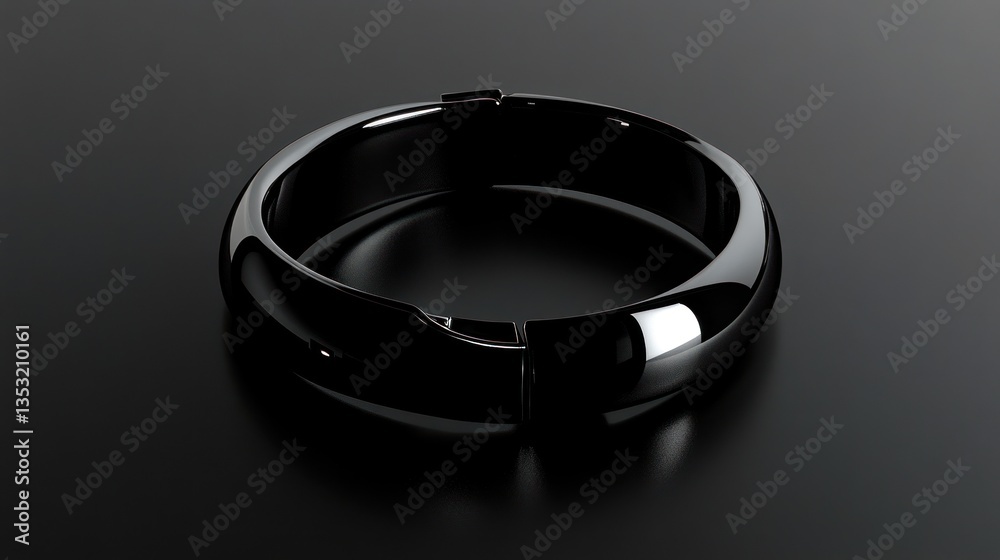 Sleek black ring on dark surface Sleek black ring on dark surface