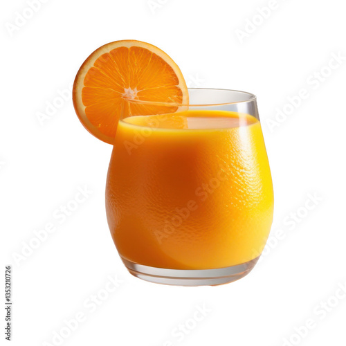Jugo de naranja aislado en un fondo transparente. PNG.