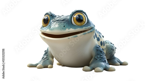 Cartoon Frog Character On Transparent Background