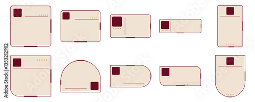 Minimalist testimonial box. Review, feedback frame. Design elements for speech bubbles. Vector isolated.