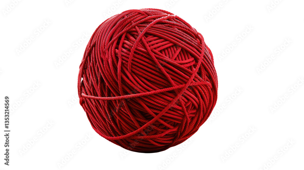 Crimson Yarn Ball: A tightly wound ball of vibrant red yarn, ready for a creative craft project, offering a close-up view of the texture. Crimson Yarn Ball: A tightly wound ball of vibrant red yarn, ready for a creative craft project, offering a close-up view of the texture.
