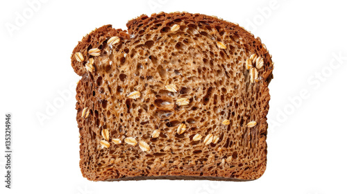 Grain Bread's Slice: A close-up shot of a slice of multigrain bread, revealing the texture and ingredients of the wholesome loaf.