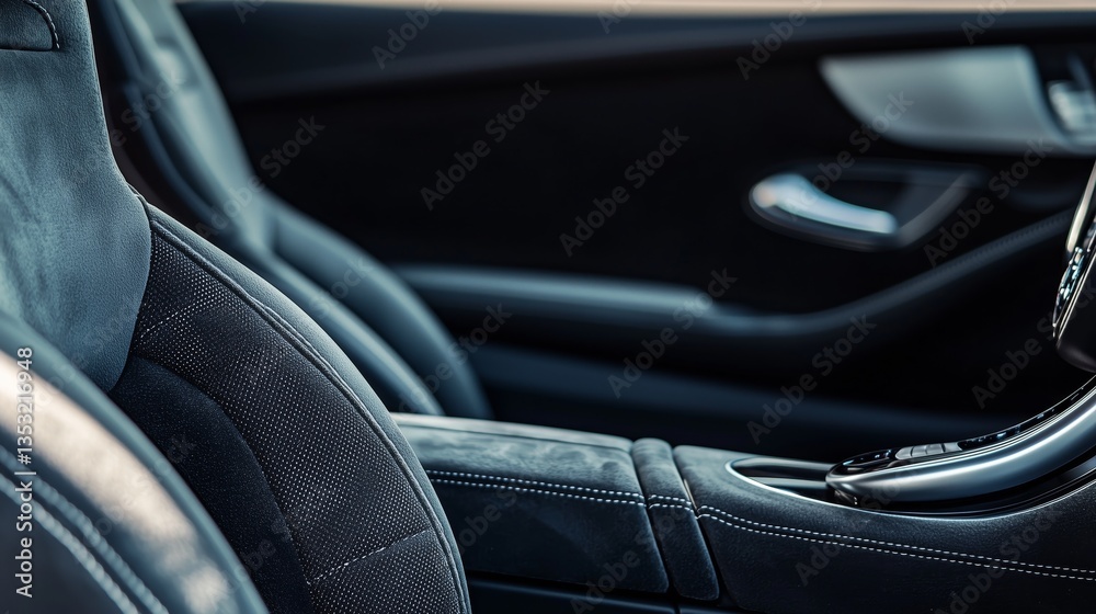 Elegant Suede Dashboard and Seats in Modern Car Interior Design Elegant Suede Dashboard and Seats in Modern Car Interior Design