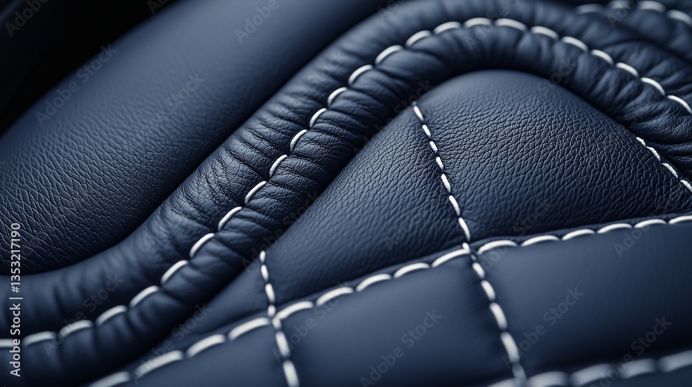 Naklejka premium Deep Navy Quilted Leather Upholstery Detail for Design Projects
