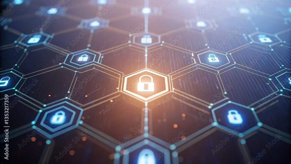 High-tech virtual contract with computer circuit and secure lock symbolizing financial transactions High-tech virtual contract with computer circuit and secure lock symbolizing financial transactions