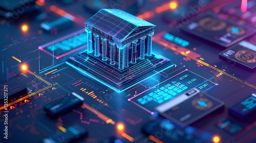 Advanced financial compliance system with AI powered monitoring tools scanning transactions ensuring AML anti money laundering compliance and fraud detection symbolizing regulatory technology