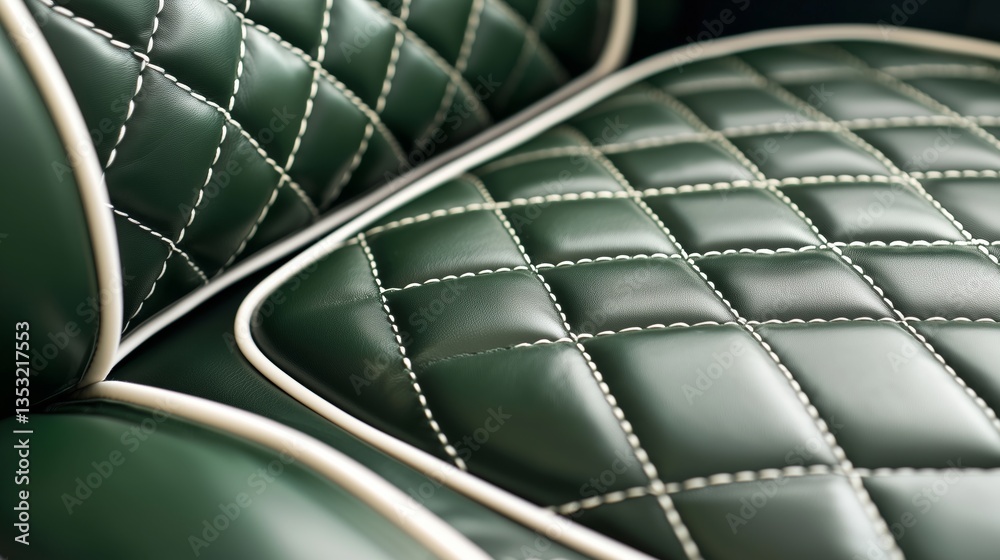 Naklejka premium Luxurious Deep Green Quilted Leather Seats for Elegant Interiors