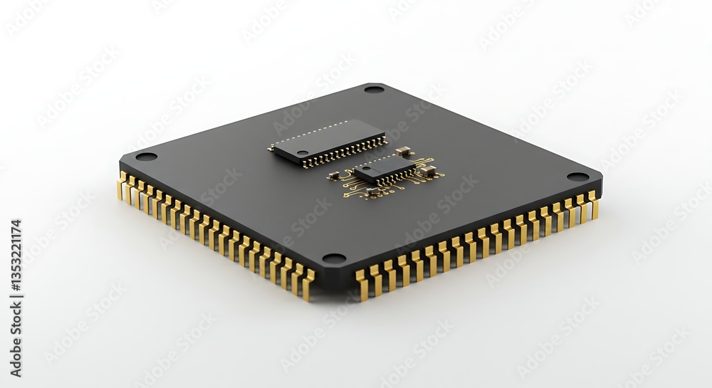 Close-up of Semiconductor Microchip Technology for Electronic Devices and Computing Close-up of Semiconductor Microchip Technology for Electronic Devices and Computing