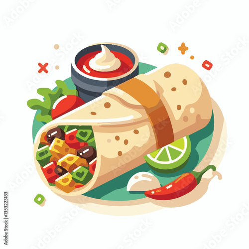 food, meal, restaurant, meat, burrito, menu, fast, delicious, lunch, dinner, snack, mexican, background, dish, beef, chicken, salad, isolated, grilled, bread, wrap, vegetable, set, collection, plate, 