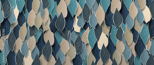 Abstract luxury art background with exotic leaves pattern with golden line elements. Hand drawn botanical banner for decor, print, wallpaper, textile, interior, packaging.