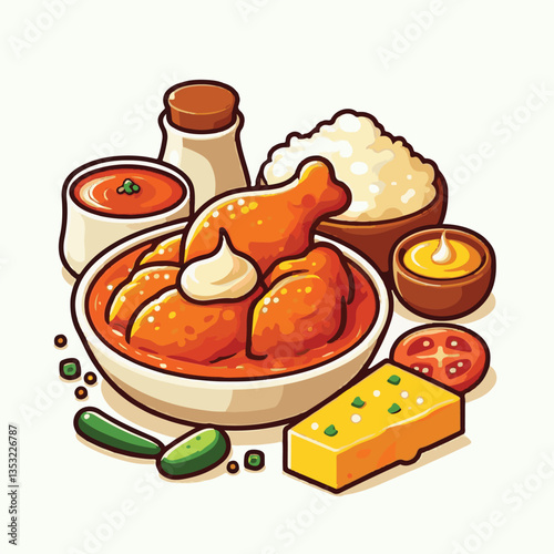 food, dinner, delicious, indian, chicken, traditional, cuisine, dish, meal, butter chicken, spicy, curry, restaurant, lunch, meat, rice, asian, tikka, masala, bowl, recipe, background, plate, tasty, c
