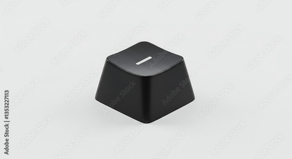 Isolated Black Keycap for Mechanical Keyboard with Indicator Line Isolated Black Keycap for Mechanical Keyboard with Indicator Line
